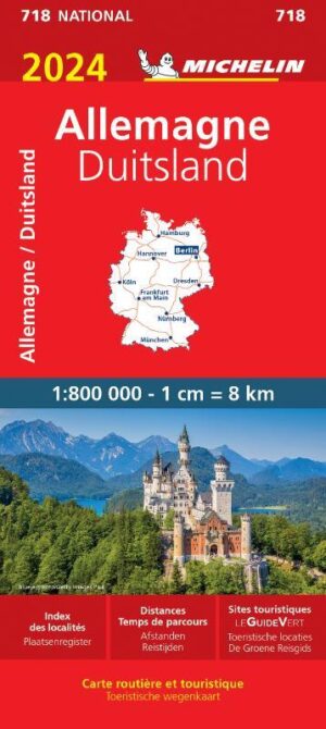 718 Duitsland 1:750.000, met register 2024 9782067262591  Michelin Michelinkaarten Jaaredities  Landkaarten en wegenkaarten Duitsland