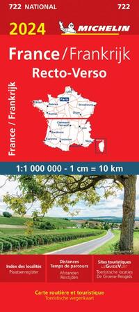 722 Frankrijk recto-verso 1:1m. 2024 9782067262768  Michelin Michelinkaarten Jaaredities  Landkaarten en wegenkaarten Frankrijk