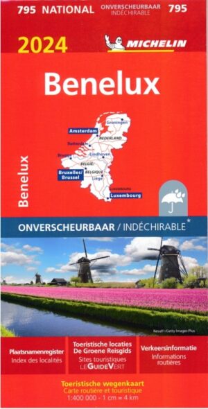 795  Benelux 2024 (indéchirable) 9782067262935  Michelin Michelinkaarten Jaaredities  Landkaarten en wegenkaarten Benelux