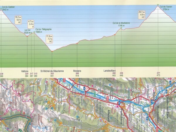 Route des Grandes Alpes | overzichtskaart / fietskaart Franse Alpen 9782758540939  IGN découverte des chemins  Fietskaarten Zuidoost-Frankrijk