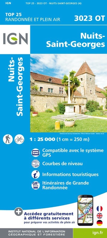 wandelkaart 3023OT Nuits-St-Georges 1:25.000 9782758551911  IGN IGN 25 Bourgogne & Morvan  Wandelkaarten Bourgogne