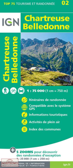 TSQ-02 Chartreuse, Belledonne | IGN overzichts- en wandelkaart 9782758554721  IGN TOP 75  Landkaarten en wegenkaarten, Wandelkaarten Vercors, Chartreuse, Grenoble, Isère