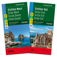 Sicilië, oost en west 1:150.000 9783707921922  Freytag & Berndt   Landkaarten en wegenkaarten, Fietskaarten Sicilië