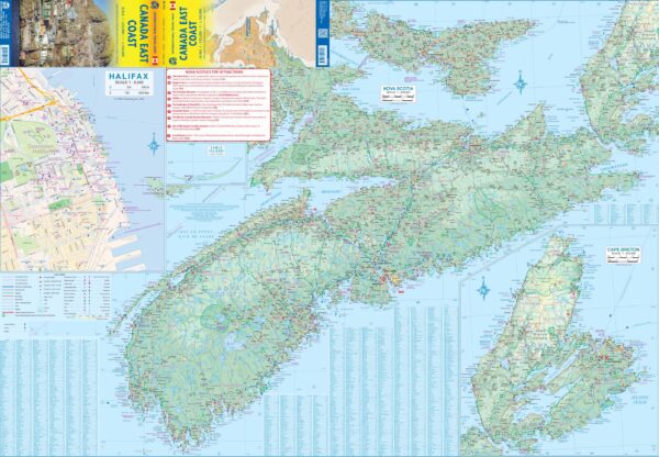 ITM Canada East Coast landkaart, autokaart 1:535.000 / 1.150.000 9781771290326  International Travel Maps   Landkaarten en wegenkaarten Atlantic Canada