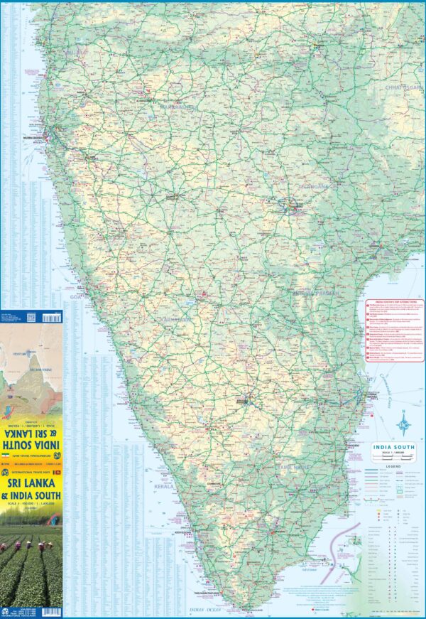ITM Southern India + Sri Lanka | landkaart, autokaart / waterproof 9781771297134  International Travel Maps   Landkaarten en wegenkaarten Sri Lanka, Zuid-India