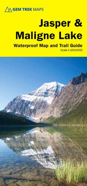 Jasper + Maligne Lake  1:100.000 9781990161070  Gem Trek Publishing Wandelkaarten Canada  Wandelkaarten Canadese Rocky Mountains