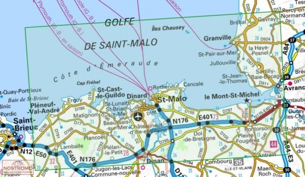 TSQ-37 Saint-Malo, Côte d'Emeraude, Mt-Saint-Michel | IGN overzichts- en wandelkaart 9782758551348  IGN TOP 75  Fietskaarten, Wandelkaarten Bretagne