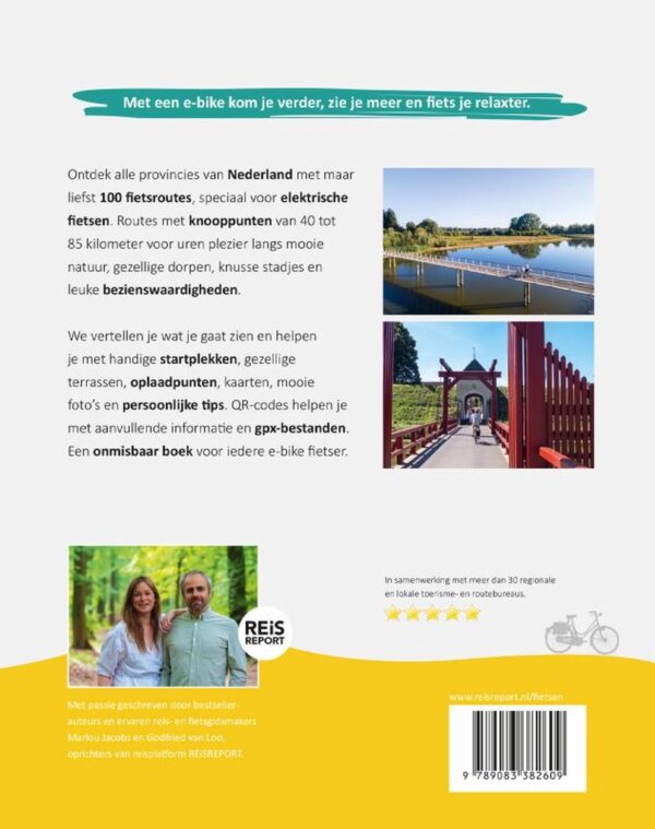 De 100 mooiste e-bike routes van Nederland 9789083382609 Marlou Jacobs en Godfried van Loo REiSREPORT   Fietsgidsen Nederland
