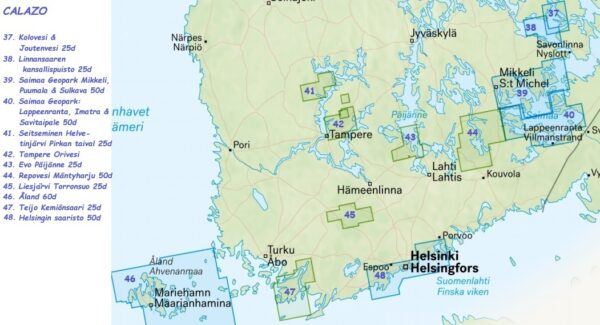 CAL-037  Kolovesi & Joutenvesi wandelkaart 1:25.000 9789189541276  Calazo Calazo Finland Zuid  Wandelkaarten, Watersportboeken Zuid-Finland en Midden-Finland