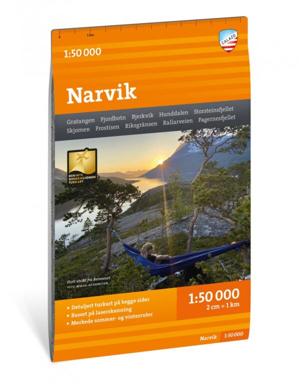 CAL-021  Narvik turkart  wandelkaart 1:50.000 9789189541467  Calazo Calazo Noorwegen noord  Wandelkaarten Noors Lapland