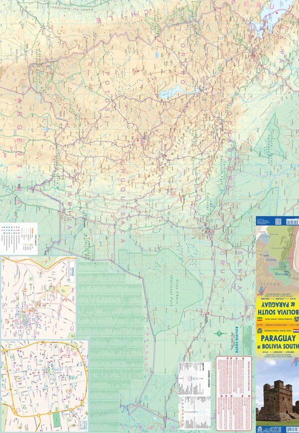 ITM Paraguay & Bolivia South | landkaart, autokaart 1:1.000.000 / 1.390.000 9781771296212  International Travel Maps   Landkaarten en wegenkaarten Paraguay, Uruguay