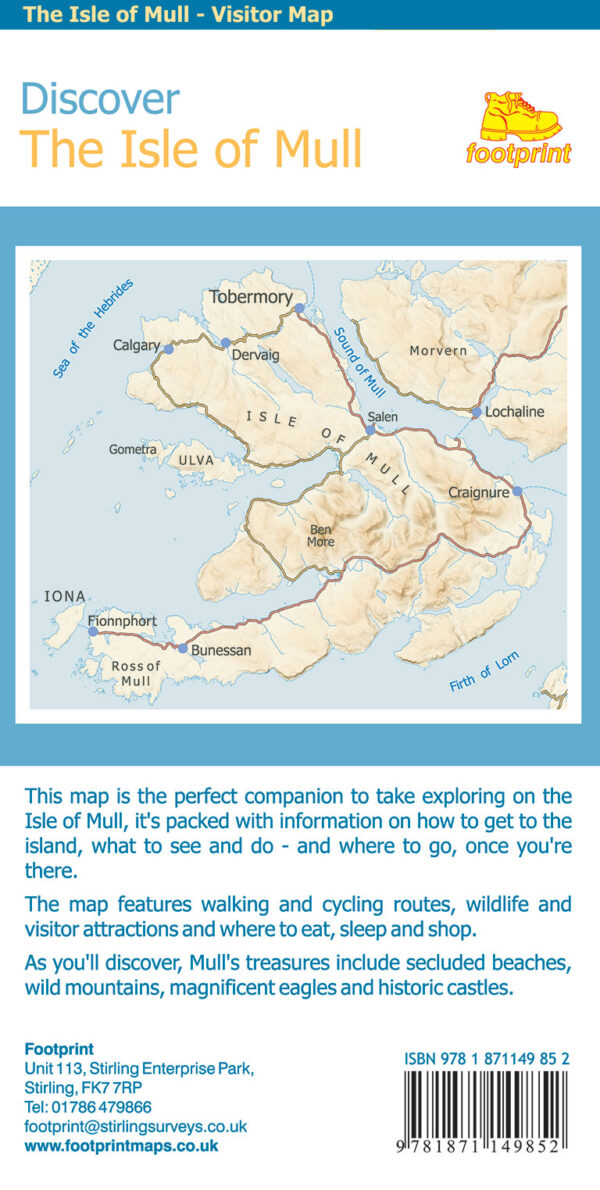 Discover the Isle of Mull, map 1:65.000 9781871149852  Stirling Surveys Footprint Maps  Landkaarten en wegenkaarten Skye & the Western Isles