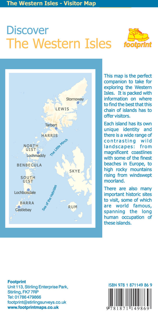 Discover the Western Isles : Visitor Map 1:140.000 9781871149869  Stirling Surveys Footprint Maps  Landkaarten en wegenkaarten Skye & the Western Isles