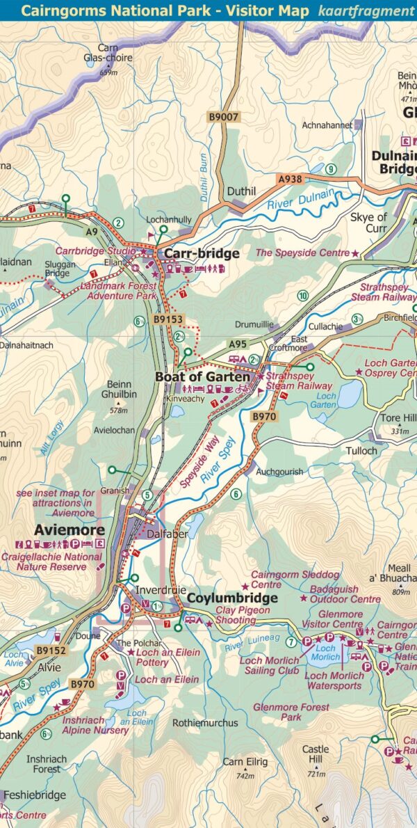 Discover Cairngorms National Park | Visitor Map 1:120.000 9781871149883  Stirling Surveys Footprint Maps  Landkaarten en wegenkaarten de Schotse Hooglanden (ten noorden van Glasgow / Edinburgh)