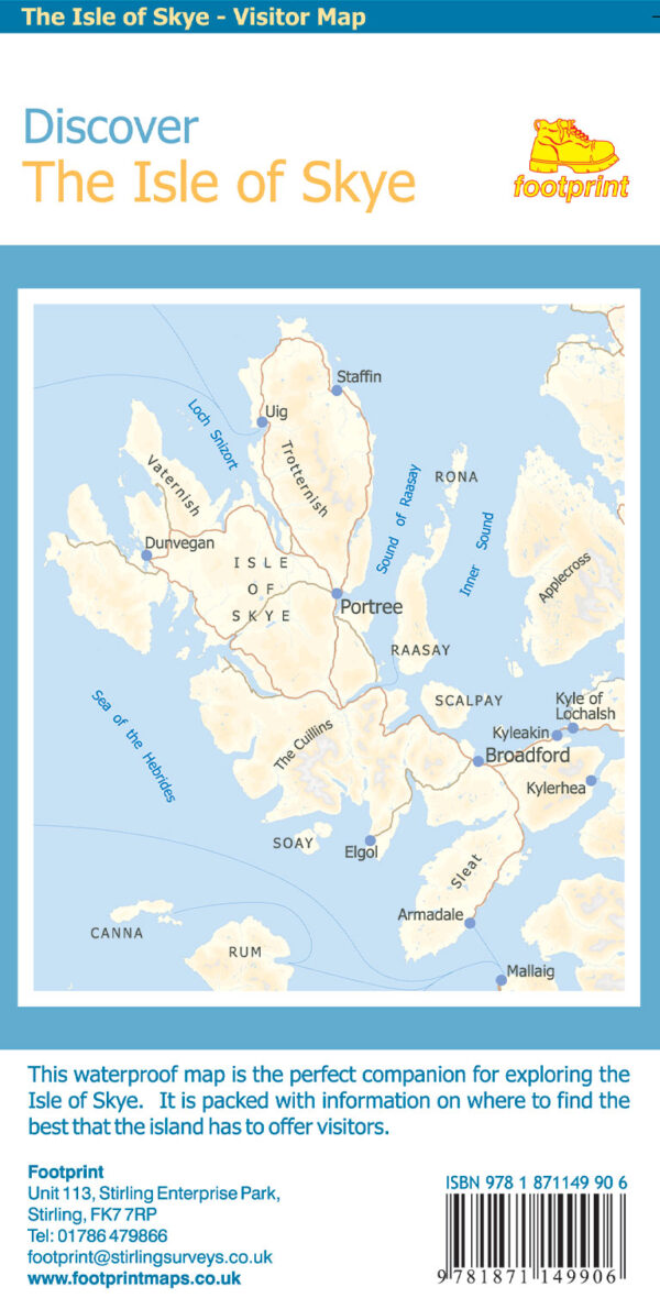 Discover the Isle of Skye | visitor map 1:110.000 9781871149906  Stirling Surveys Footprint Maps  Landkaarten en wegenkaarten Skye & the Western Isles