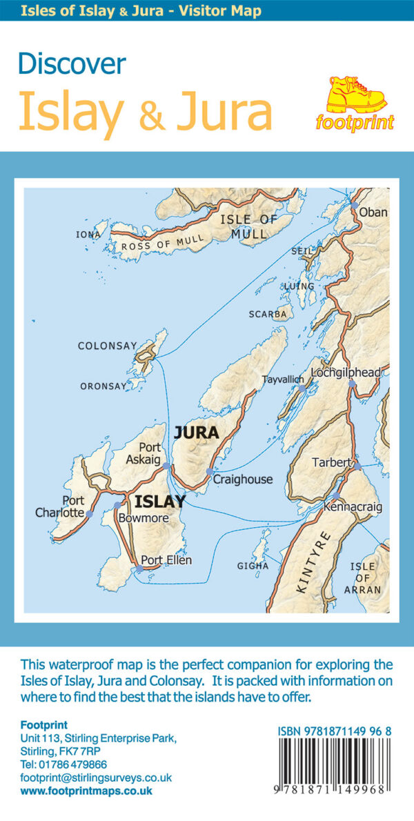 Discover the Isles of Islay & Jura | visitor map 1:90.000 9781871149968  Stirling Surveys Footprint Maps  Landkaarten en wegenkaarten Skye & the Western Isles