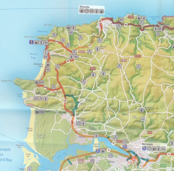 Cycle Map 02 North & South Devon 1:100.000 9781904207771  Cordee Cycle Maps UK  Fietskaarten West Country