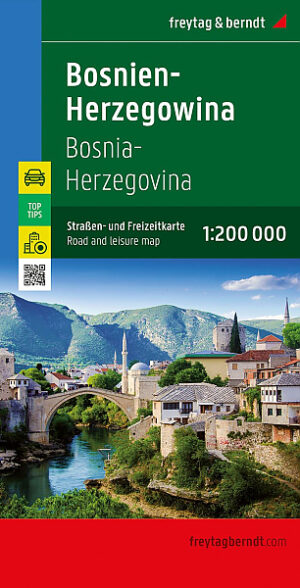 Bosnië-Herzegovina| autokaart, wegenkaart 1:200.000 9783707922035  Freytag & Berndt   Landkaarten en wegenkaarten Servië, Bosnië-Hercegovina, Kosovo