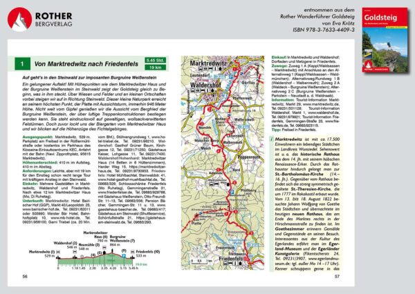 wandelgids Goldsteig Rother Wanderführer 9783763344093  Bergverlag Rother RWG  Meerdaagse wandelroutes, Wandelgidsen Beierse Woud, Regensburg, Passau