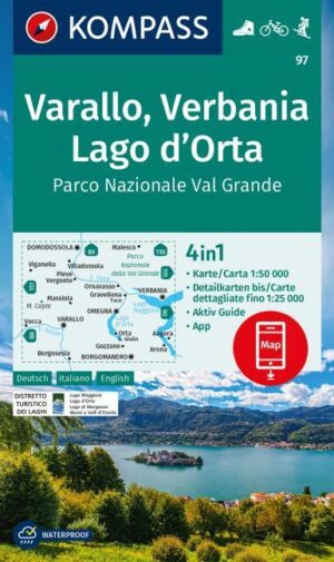 Kompass wandelkaart KP-97 Varallo, Lago d'Orta 9783991219903  Kompass Wandelkaarten Kompass Italië  Wandelkaarten Turijn, Piemonte