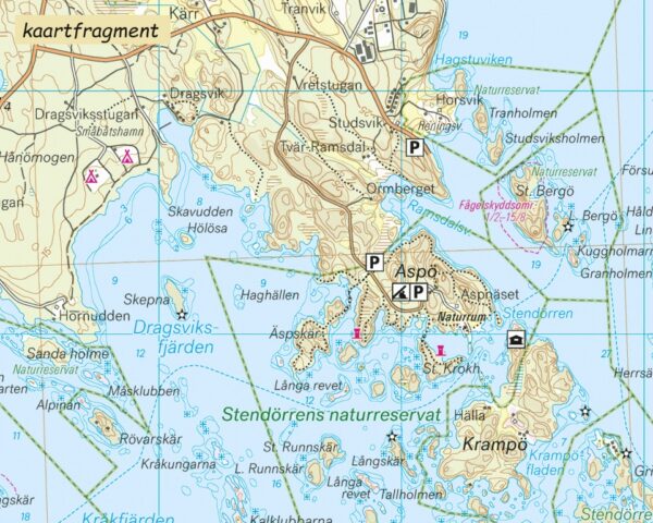 CAL-113  Sörmlands skärgård | wandelkaart - waterkaart 1:50.000 9789186773106  Calazo Calazo Zweden zuid  Wandelkaarten, Watersportboeken Zuid-Zweden
