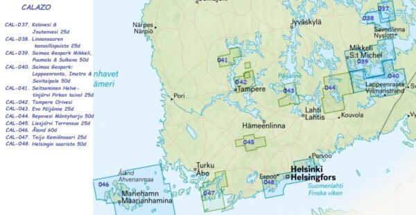CAL-048  Helsingin saaristo wandelkaart omgeving Helsinki 1:50.000 9789186773496  Calazo Calazo Finland Zuid  Wandelkaarten, Watersportboeken Helsinki
