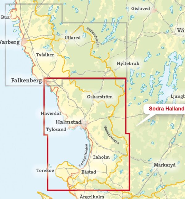 CAL-133  Södra Halland | wandelkaart 1:50.000 9789188335920  Calazo Calazo Zweden zuid  Wandelkaarten Zuid-Zweden