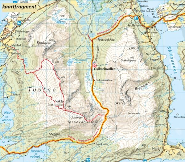CAL-071  Fjordruta wandelkaart 1:50,000 9789189371705  Calazo Calazo Noorwegen midden  Meerdaagse wandelroutes, Wandelkaarten Midden-Noorwegen