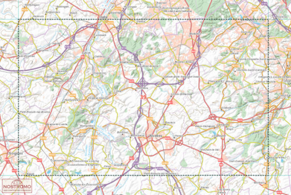 NGI-39  Nivelles (topografische kaart 1:50.000) 9789462355651  Nationaal Geografisch Instituut NGI Wallonië 1:50.000  Wandelkaarten Wallonië (Ardennen)
