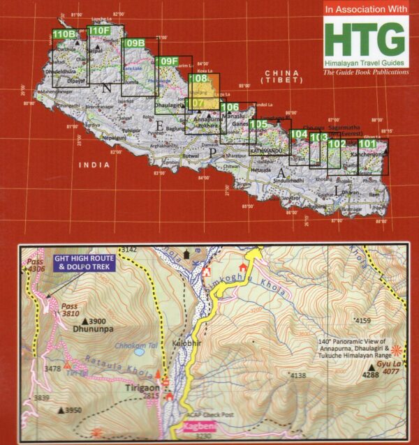 NP108  Mustang 1:100.000 GHT trekking map 9789937783026  Nepa Maps Wandelkaarten Nepal  Landkaarten en wegenkaarten Nepal