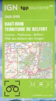 TCD-68 Haut-Rhin, Territoire de Belfort | overzichtskaart / fietskaart 1:100.000 9782758553205  IGN TOP 100 Départemental  Landkaarten en wegenkaarten, Fietskaarten Vogezen
