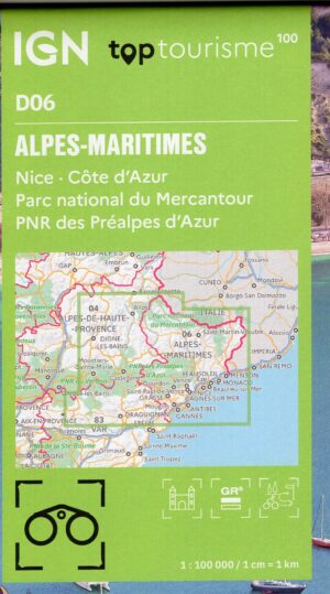 TCD-06 Alpes Maritimes, Nice, Côte-d'Azur | overzichtskaart / fietskaart 1:100.000 9782758553304  IGN TOP 100 Départemental  Fietskaarten, Landkaarten en wegenkaarten Mercantour, Alpes-Maritimes
