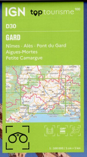 TCD-30 Gard, Nîmes, Alès | overzichtskaart / fietskaart 1:100.000 9782758553335  IGN TOP 100 Départemental  Fietskaarten, Landkaarten en wegenkaarten Cevennen, Languedoc