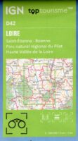 TCD-42 Loire, St-Etienne, Roanne | overzichtskaart / fietskaart 1:100.000 9782758555704  IGN TOP 100 Départemental  Landkaarten en wegenkaarten, Fietskaarten Lyon en omgeving
