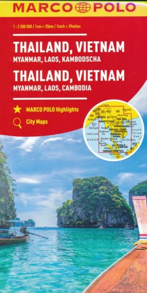 wegenkaart / overzichtskaart Thailand / Vietnam / Myanmar / Laos / Cambodja 9783575018694  Marco Polo   Landkaarten en wegenkaarten Zuid-Oost Azië