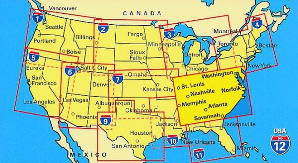 USA-08  South Eastern States 1:1.000.000 9783828309890  Hallwag USA Road Guides  Landkaarten en wegenkaarten VS Zuid-Oost, van Virginia t/m Mississippi