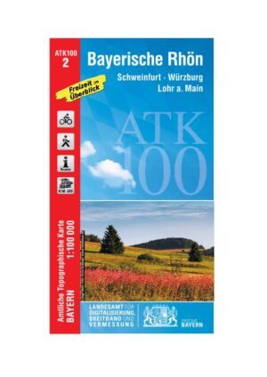ATK100 Blatt 2 Bayerische Rhön, Freizeitkarte 1:100.000 9783899336887  LVA Bayern   Landkaarten en wegenkaarten Franken, Nürnberg, Altmühltal