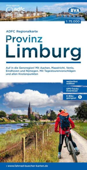 Limburg (NL) fietskaart 1:75.000 9783969902097  ADFC / BVA ADFC Regionalkarte  Fietskaarten Maastricht en Zuid-Limburg, Noord- en Midden-Limburg