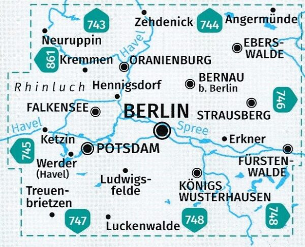 Kompass wandelkaart KP-700 Omgeving Berlijn 1:50.000 9783991219965  Kompass Wandelkaarten Kompass Brandenburg / S.Anhalt  Wandelkaarten Berlijn, Brandenburg & Sachsen-Anhalt