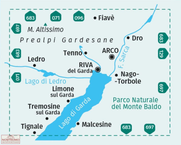 Kompass wandelkaart KP-659  Gardasee Nord  1:25.000 9783991542087  Kompass Wandelkaarten Kompass Italië  Wandelkaarten Gardameer