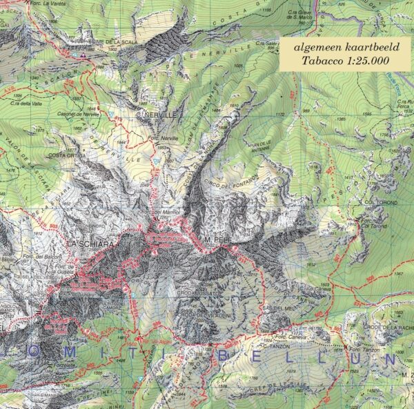 TAB-016 Dolomiti del Centro Cadore | Tabacco wandelkaart 9788883151682  Tabacco Tabacco 1:25.000  Wandelkaarten Zuid-Tirol, Dolomieten