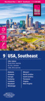 USA-09  Zuid-Oost landkaart, wegenkaart 1:1.250.000 9783831772834  Reise Know-How Verlag WMP, World Mapping Project  Landkaarten en wegenkaarten VS Zuid-Oost, van Virginia t/m Mississippi