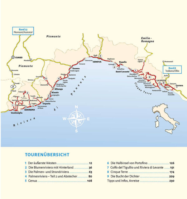 campergids Italië: Ligurien 9783869037448  Womo mit dem Wohnmobil  Op reis met je camper, Reisgidsen Genua, Cinque Terre (Ligurië)