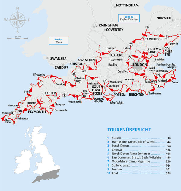 campergids Engeland - Zuid | Teil 1 England, der Süden 9783869038926  Womo mit dem Wohnmobil  Op reis met je camper, Reisgidsen West Country, Zuidoost-Engeland