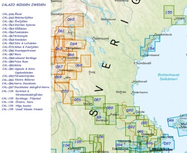 CAL-154  Höga kusten wandelkaart 1:50.000 9789186773267  Calazo Calazo Zweden midden  Wandelkaarten Midden Zweden