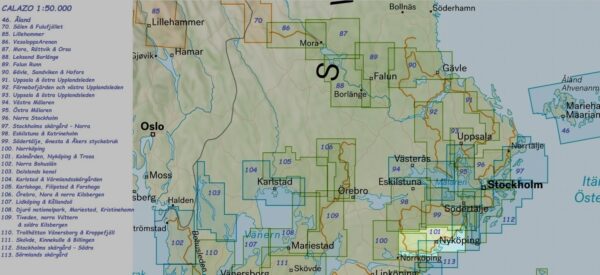 CAL-101 Kolmården, Nyköping & Trosa | wandelkaart 1:50.000 9789189371804  Calazo Calazo Zweden zuid  Wandelkaarten Zuid-Zweden