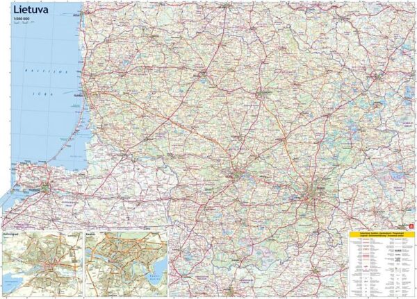 Lietuva (Litouwen) 1:500.000 9789984074726  Jana Seta   Landkaarten en wegenkaarten Vilnius & Litouwen