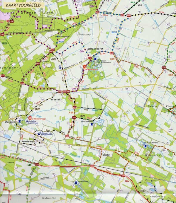 WA-3 Zuidwest Achterhoek | wandelkaart 1:25.000 WA3  Achterhoek Toerisme Wandelnetwerk Achterhoek  Wandelkaarten Gelderse IJssel en Achterhoek