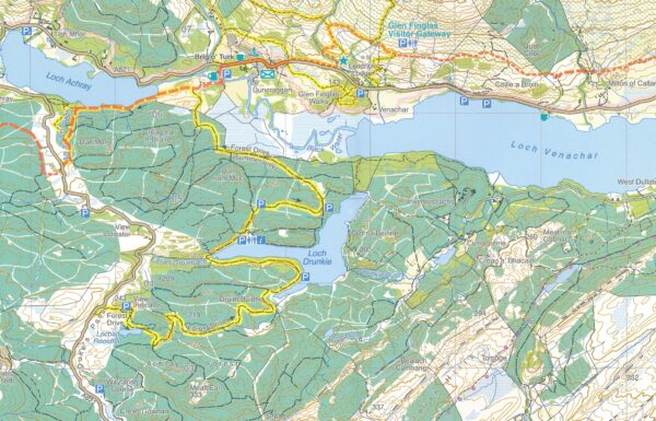 Great Trossachs Path | wandelkaart 1:40.000 9781851375400  Harvey Maps   Meerdaagse wandelroutes, Wandelkaarten de Schotse Hooglanden (ten noorden van Glasgow / Edinburgh)