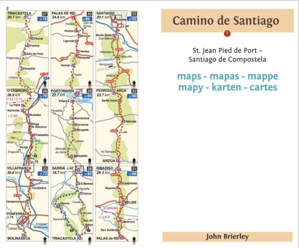 Camino De Santiago Maps 9781912216345 John Brierley Deep Books   Santiago de Compostela, Wandelkaarten Santiago de Compostela, de Spaanse routes